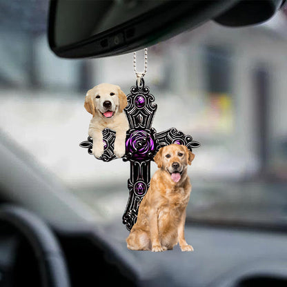 Golden Retriever Pray For God Car Hanging Ornament Dog Pray For God Ornament Godmerch