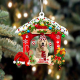 Ornament- Golden Retriever 1-Christmas House Two Sided Ornament, Happy Christmas Ornament, Car Ornament