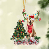 Ornament- Golden Retriever 2-Christmas Tree Gift Hanging Ornament, Happy Christmas Ornament, Car Ornament