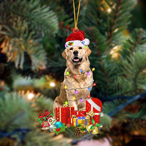 Ornament- Golden Retriever 2-Dog Be Christmas Tree Hanging Ornament, Happy Christmas Ornament, Car Ornament