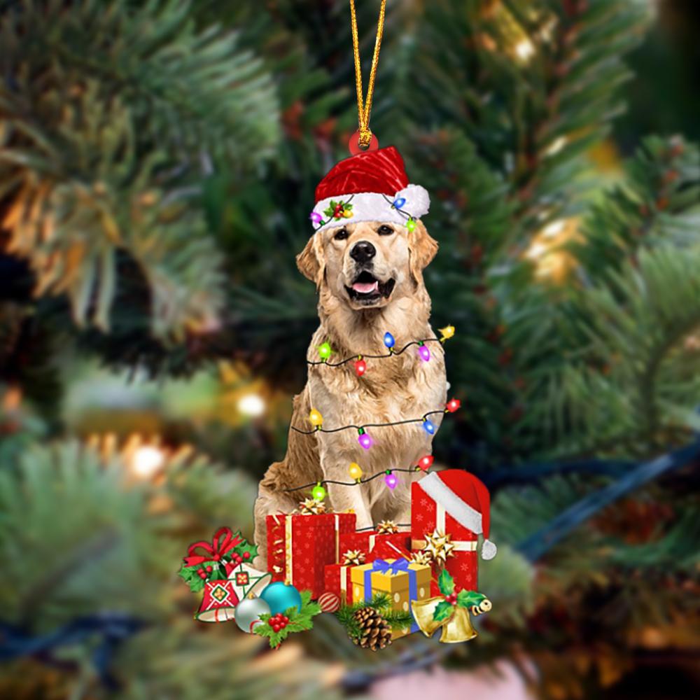 Ornament- Golden Retriever 2-Dog Be Christmas Tree Hanging Ornament, Happy Christmas Ornament, Car Ornament