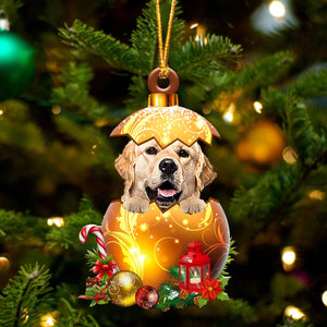 Golden Retriever2 In Golden Egg Christmas Ornament