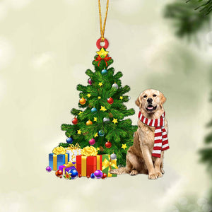Godmerch- Ornament- Golden Retriever 2-Christmas Star Hanging Ornament, Happy Christmas Ornament, Car Ornament