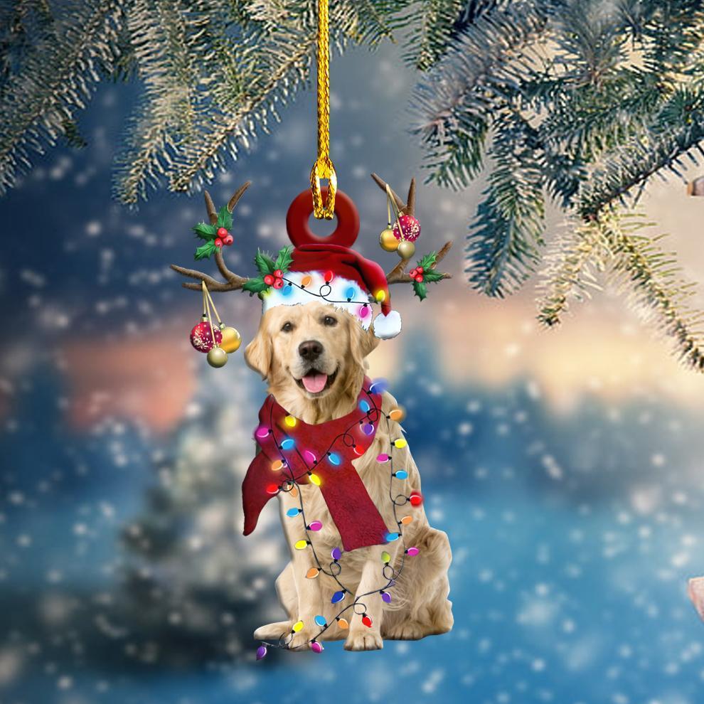 Golden Retriever Christmas Shape Ornament