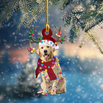 Golden Retriever Christmas Shape Ornament