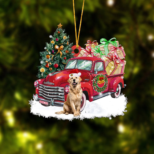 Godmerch- Ornament- Golden Retriever Christmas Hanging Ornament Dog Ornament, Car Ornament, Christmas Ornament