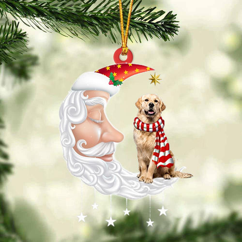 Golden Retriever2 With Santa Christmas Ornament Dog Christmas Ornament