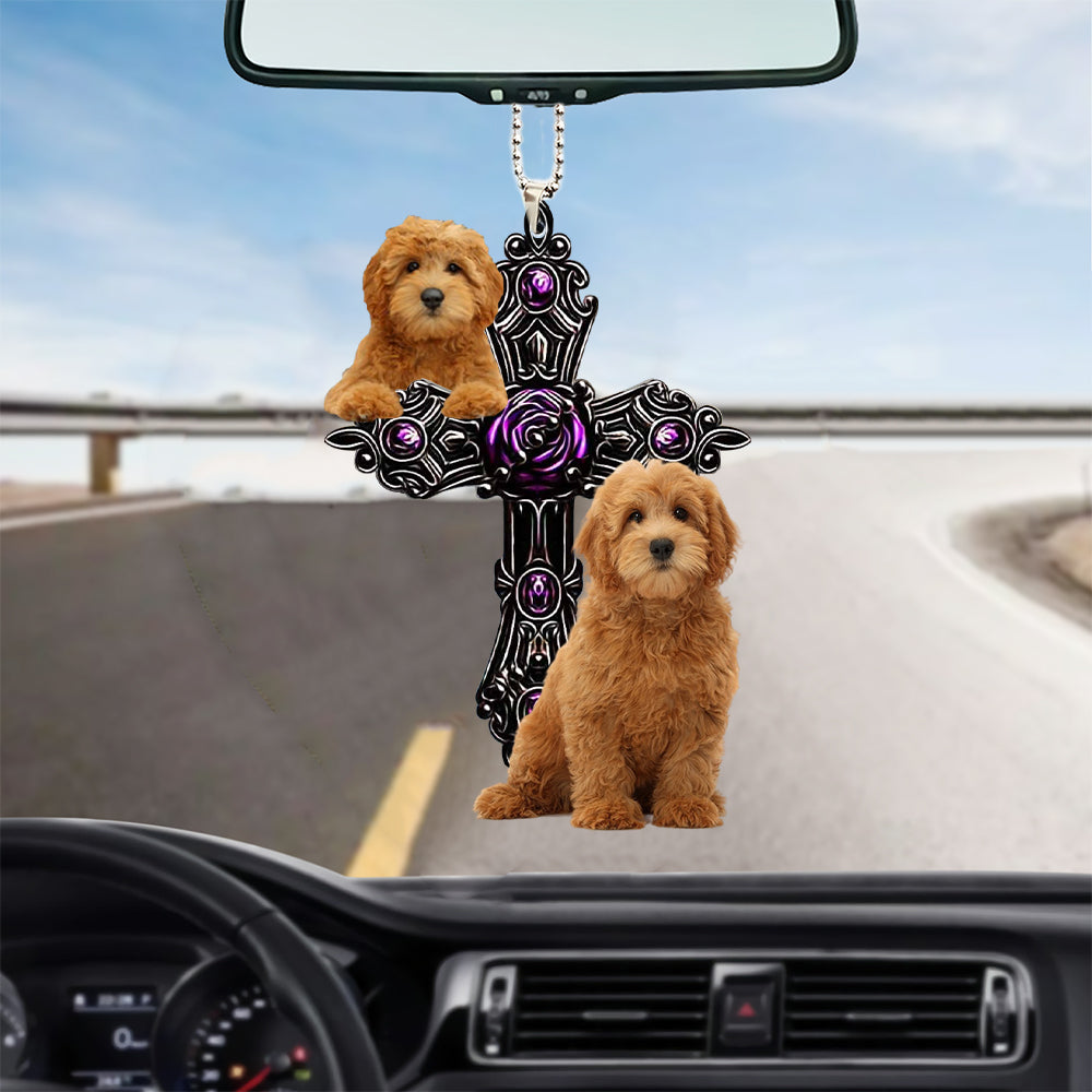 Goldendoodle Pray For God Car Hanging Ornament Dog Pray For God Ornament Godmerch