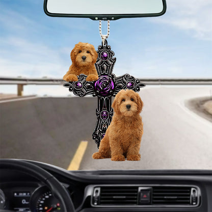 Goldendoodle Pray For God Car Hanging Ornament Dog Pray For God Ornament Godmerch