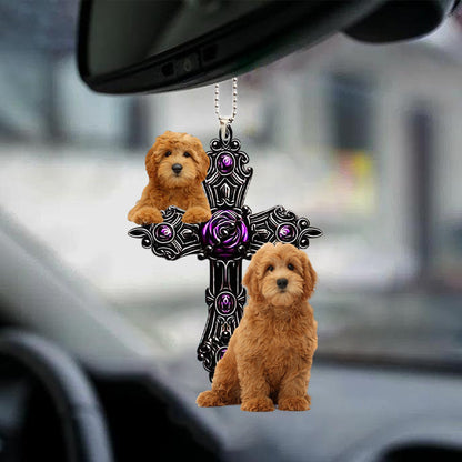 Goldendoodle Pray For God Car Hanging Ornament Dog Pray For God Ornament Godmerch