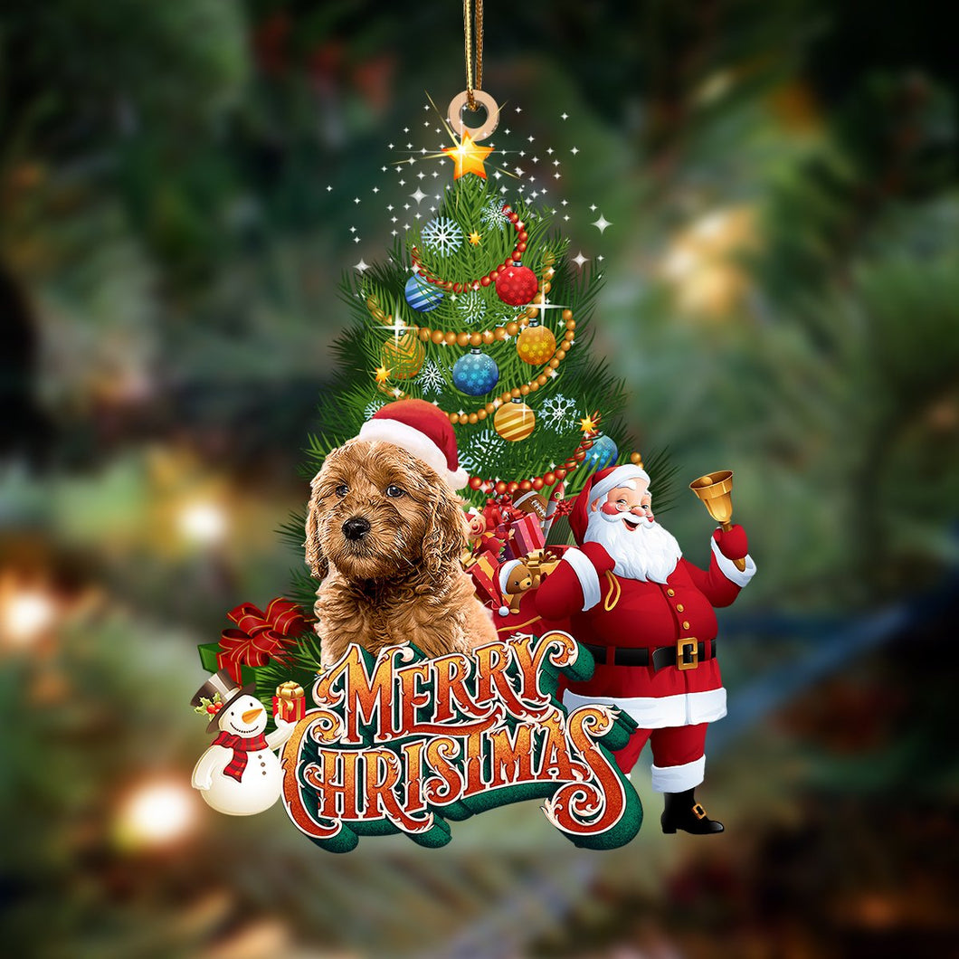 Godmerch- Ornament- Goldendoodle-Christmas Tree&Dog Hanging Ornament, Happy Christmas Ornament, Car Ornament