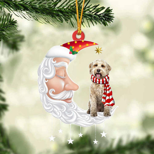 Goldendoodle 1 With Santa Christmas Ornament Dog Christmas Ornament