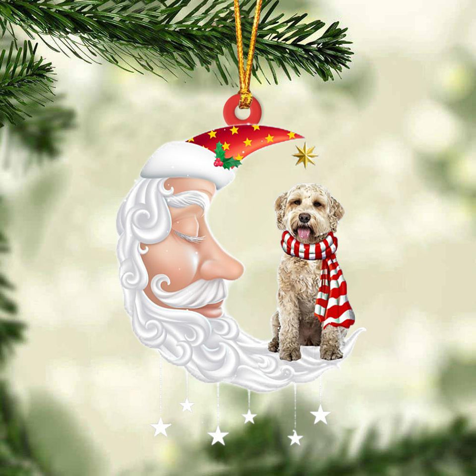 Goldendoodle 1 With Santa Christmas Ornament Dog Christmas Ornament
