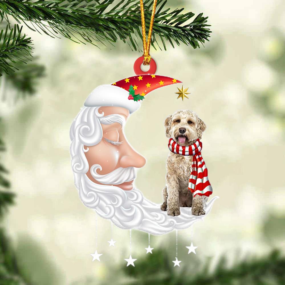 Goldendoodle 1 With Santa Christmas Ornament Dog Christmas Ornament