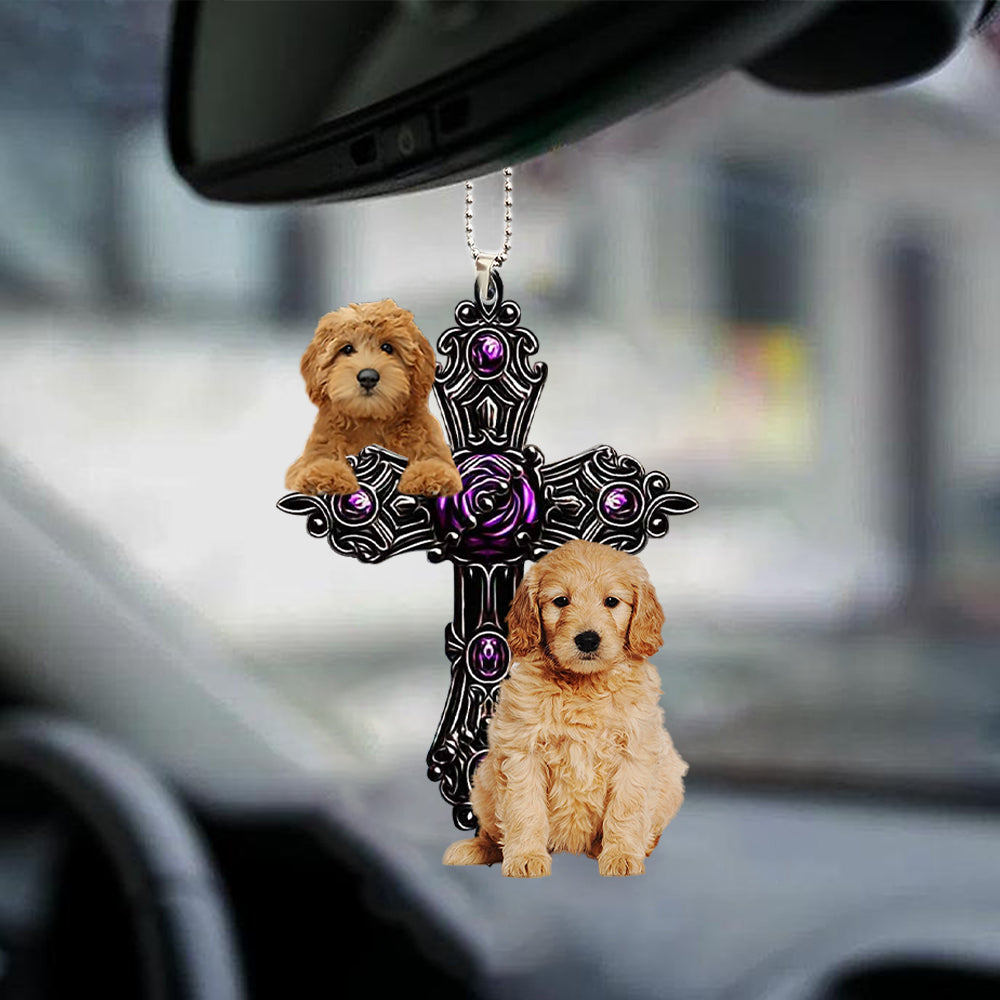 Goldendoodle Pray For God Car Hanging Ornament Godmerch