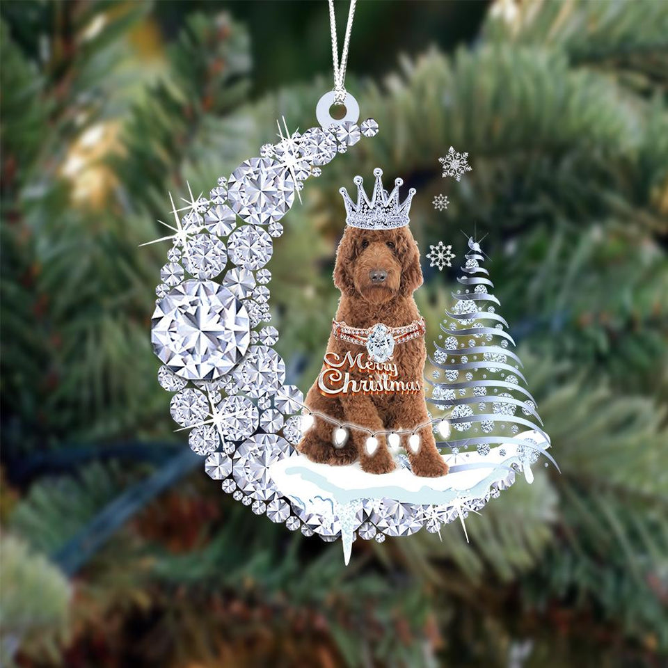 Goldendoodle Diamond Moon Merry Christmas Ornament Christmas Gifts