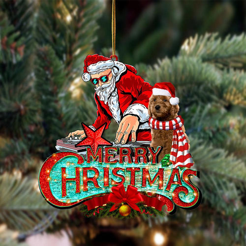 Goldendoodle-Christmas Rock Two Sided Ornament