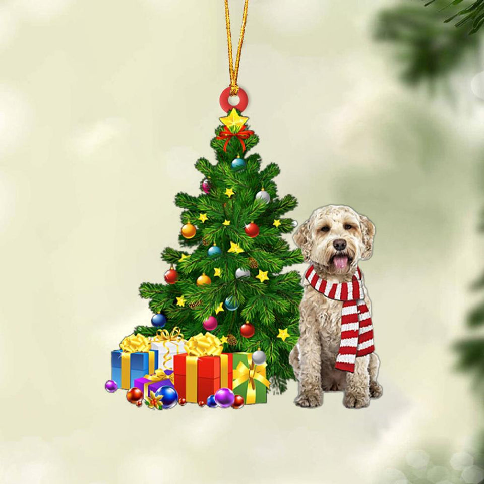 Godmerch- Ornament- Goldendoodle-Christmas Star Hanging Ornament, Happy Christmas Ornament, Car Ornament