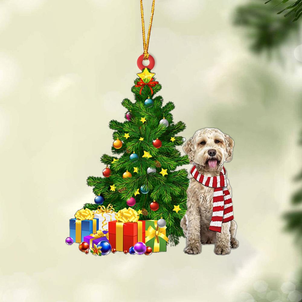 Godmerch- Ornament- Goldendoodle-Christmas Star Hanging Ornament, Happy Christmas Ornament, Car Ornament