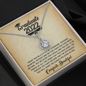 Graduation Necklace Gift - Today you're a little bit stronger, tougher, smarter, patient and better than you ever were - College, High School, Senior, Master Graduation Gift - Class of 2022 Eternal Hope Necklace - 036I - TGV