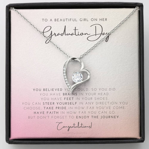 Graduation Necklace Gift - You Believed You Could So You Did - College, High School, Senior, Master, MBA, PHD Graduation Gift - Class of 2022 Forever Love Necklace - 034G - TGV