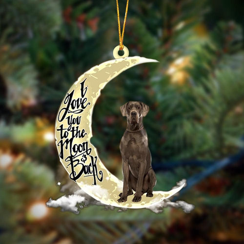 Godmerch- Great Dane I Love You To The Moon And Back Hanging Ornament Dog Ornament, Car Ornament, Christmas Ornament