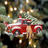 Godmerch- Ornament- Great Dane-Cardinal & Truck Two Sided Ornament, Happy Christmas Ornament, Car Ornament
