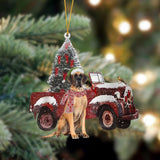Godmerch- Ornament- Great Dane-Christmas Truck Two Sided Ornament, Happy Christmas Ornament, Car Ornament