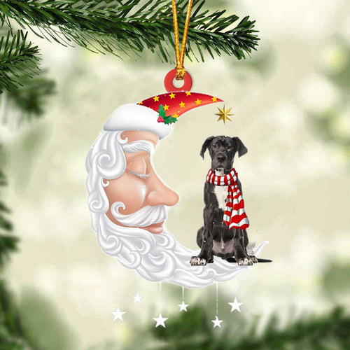 Great Dane 1 With Santa Christmas Ornament Dog Christmas Ornament