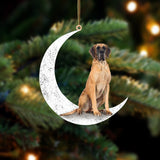 Great Dane 2 Sit On The Moon Two Sided Ornament Dog Hanging Christmas Ornament