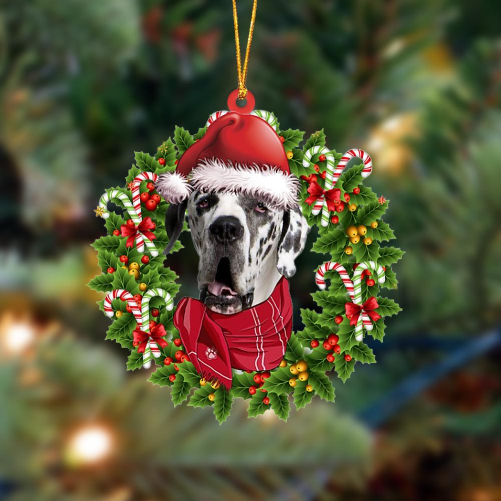 Godmerch- Ornament- Great Dane 2-Xmas Bandana Hanging Ornament, Happy Christmas Ornament, Car Ornament