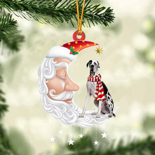 Great Dane 2 With Santa Christmas Ornament Dog Christmas Ornament