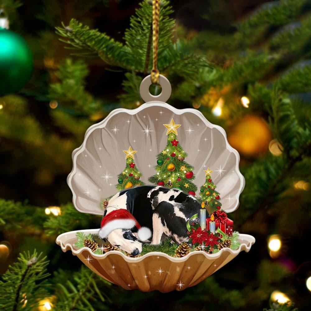 Great Dane3-Sleeping Pearl In Christmas Two Sided Ornament