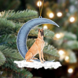 Godmerch- Ornament- Great Dane Sits On The Moon Hanging Ornament Dog Ornament, Car Ornament, Christmas Ornament