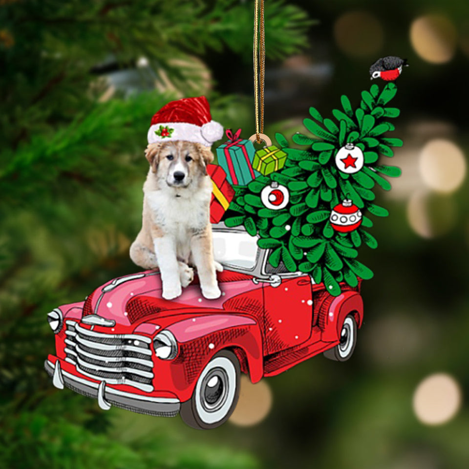 Godmerch- Ornament- Great Pyrenees 1-Pine Truck Hanging Ornament, Happy Christmas Ornament, Car Ornament