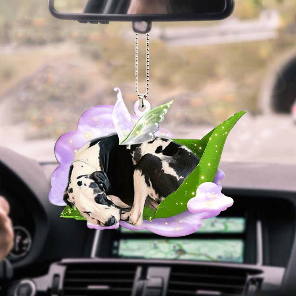 Great Dane-Sleep On Fallen Leaves-Two Sided Ornament