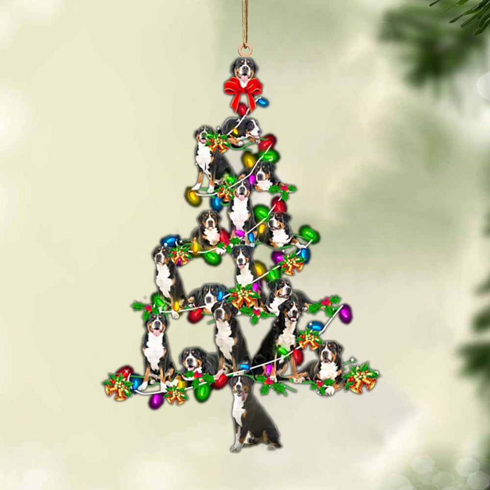 Greater Swiss Mountain Dog-Christmas Tree Lights-Two Sided Ornament, Christmas Ornament, Car Ornament