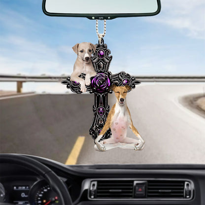 Greyhound Pray For God Car Hanging Ornament Dog Pray For God Ornament Godmerch