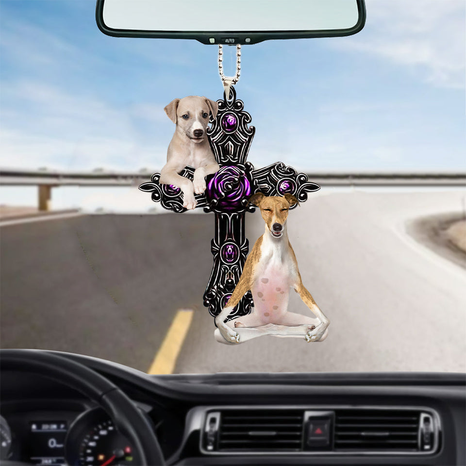 Greyhound Pray For God Car Hanging Ornament Dog Pray For God Ornament Godmerch