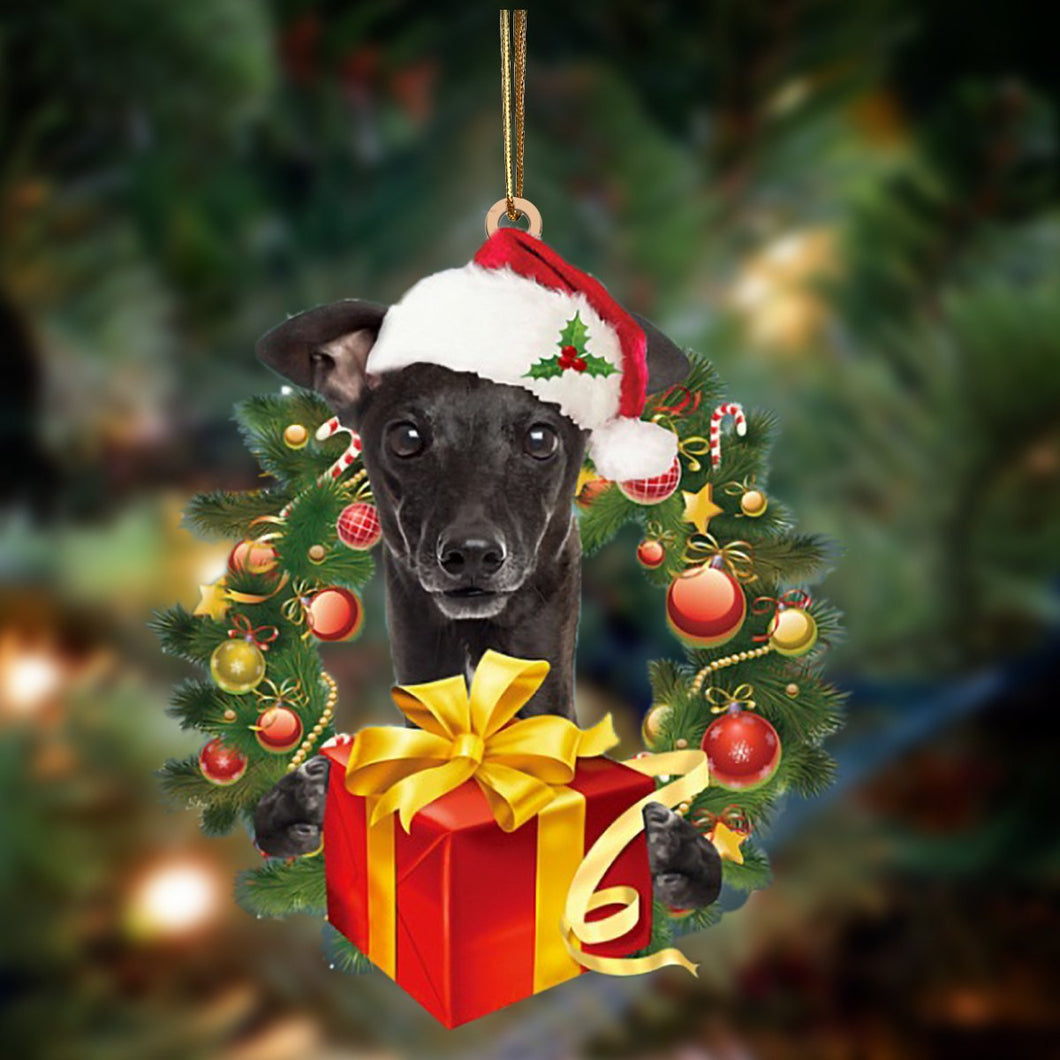 Greyhound-Dogs Give Gifts Hanging Ornament