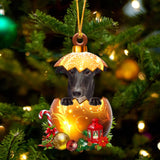 Greyhound In Golden Egg Christmas Ornament