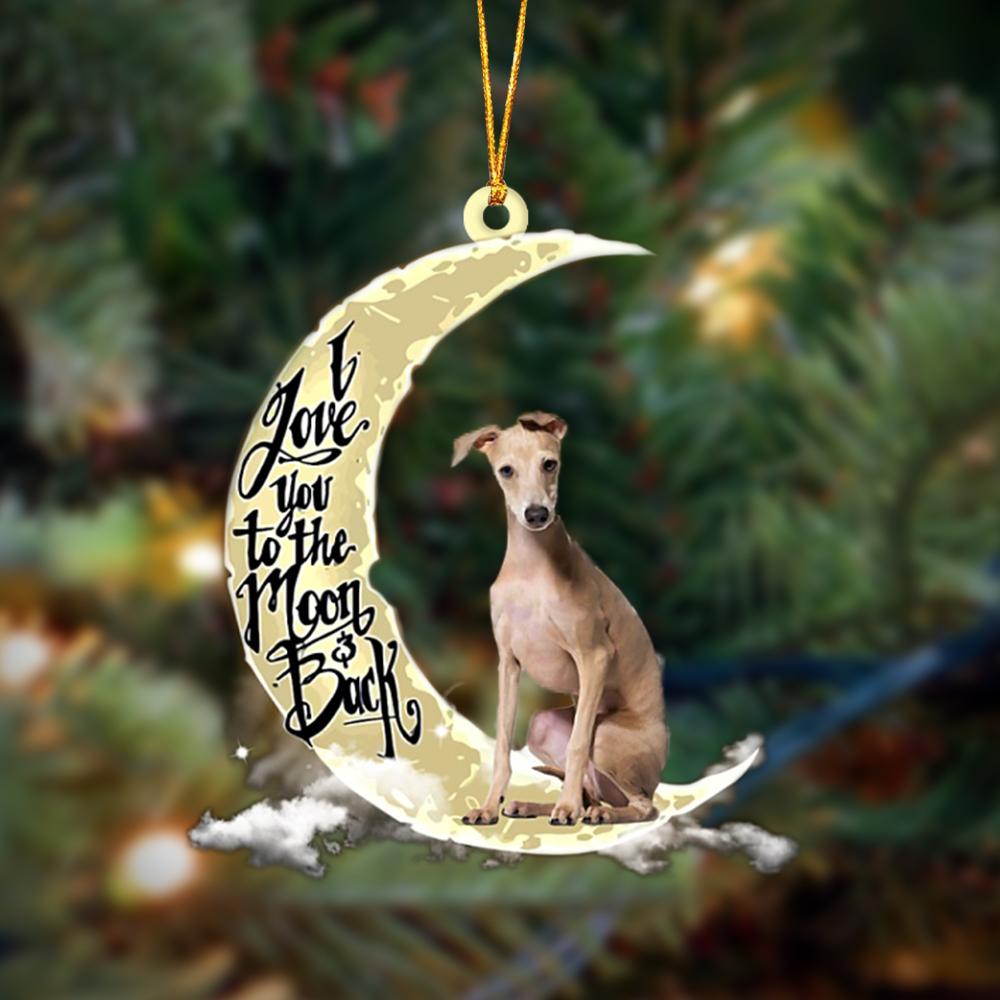Godmerch- Greyhound I Love You To The Moon And Back Hanging Ornament Dog Ornament, Car Ornament, Christmas Ornament
