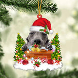 Greyhound In The Chimney Hanging Ornament Dog Christmas Ornament