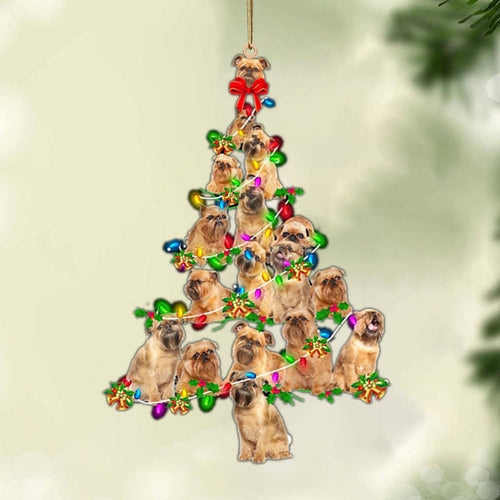 Ornament- Griffon Bruxellois-Christmas Tree Lights-Two Sided Ornament, Happy Christmas Ornament, Car Ornament