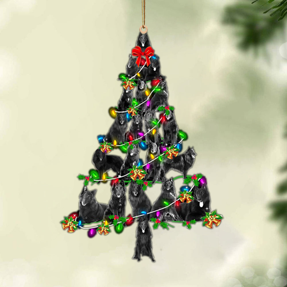 Ornament- Groenendael-Christmas Tree Lights-Two Sided Ornament, Happy Christmas Ornament, Car Ornament
