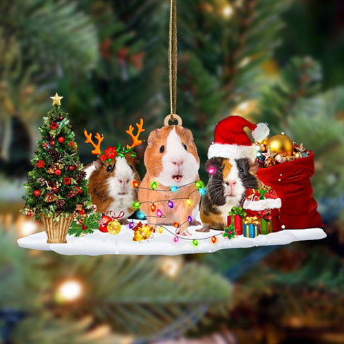 Godmerch- Ornament- Guinea Pig-Christmas Dog Friends Hanging Ornament, Happy Christmas Ornament, Car Ornament