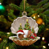 Ornament- Guinea Pig3-Sleeping Pearl in Christmas Two Sided Ornament, Happy Christmas Ornament, Car Ornament