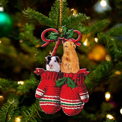Guinea pig Inside Your Gloves Christmas Holiday-Two Sided Ornament, Christmas Ornament, Car Ornament