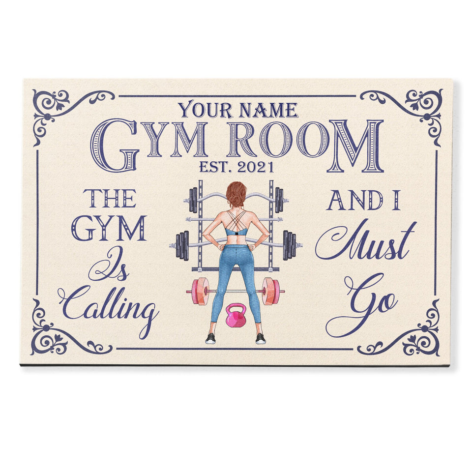 Gym Room - Personalized Doormat - Birthday Gift For Gymer - Fitness Lady