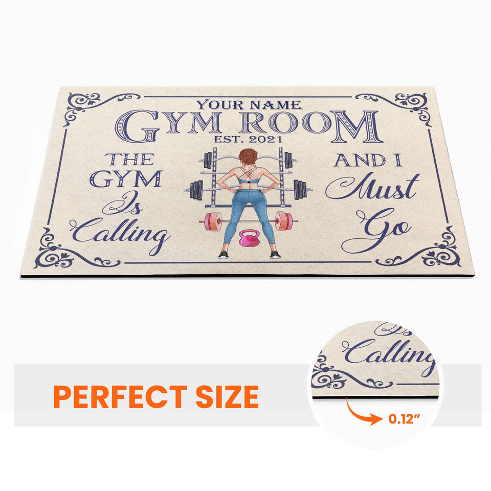 Gym Room - Personalized Doormat - Birthday Gift For Gymer - Fitness Lady